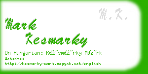 mark kesmarky business card